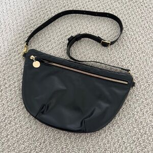 Clare V. Grande Fanny Black Leather